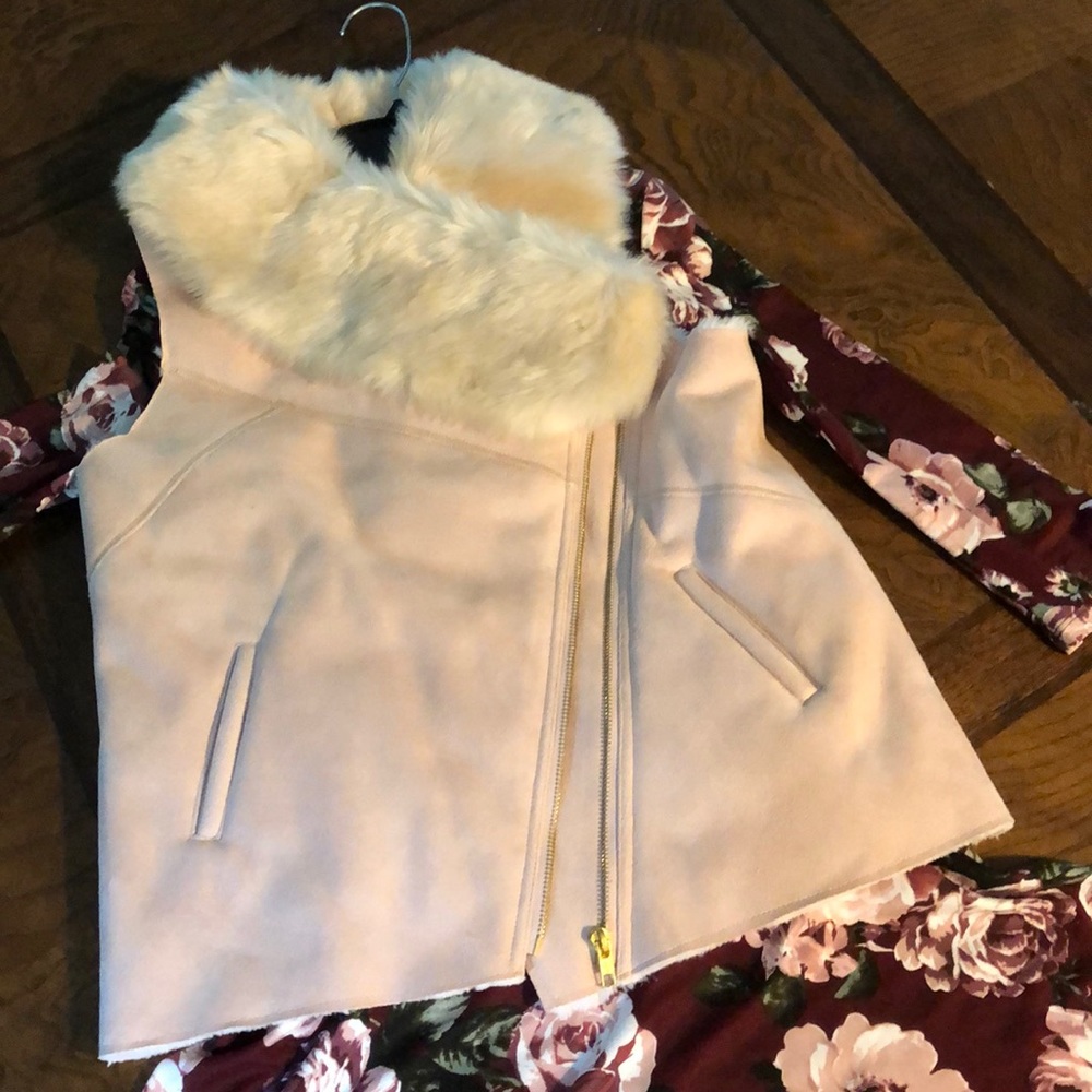 GB Girls faux fur fully lined fur zipper vest LAST FINAL PRICE SALE